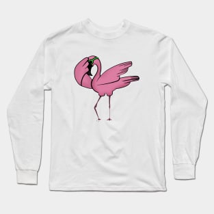 Funny Flamingo Dab Dabbing Dancing, Love Flamingos Long Sleeve T-Shirt